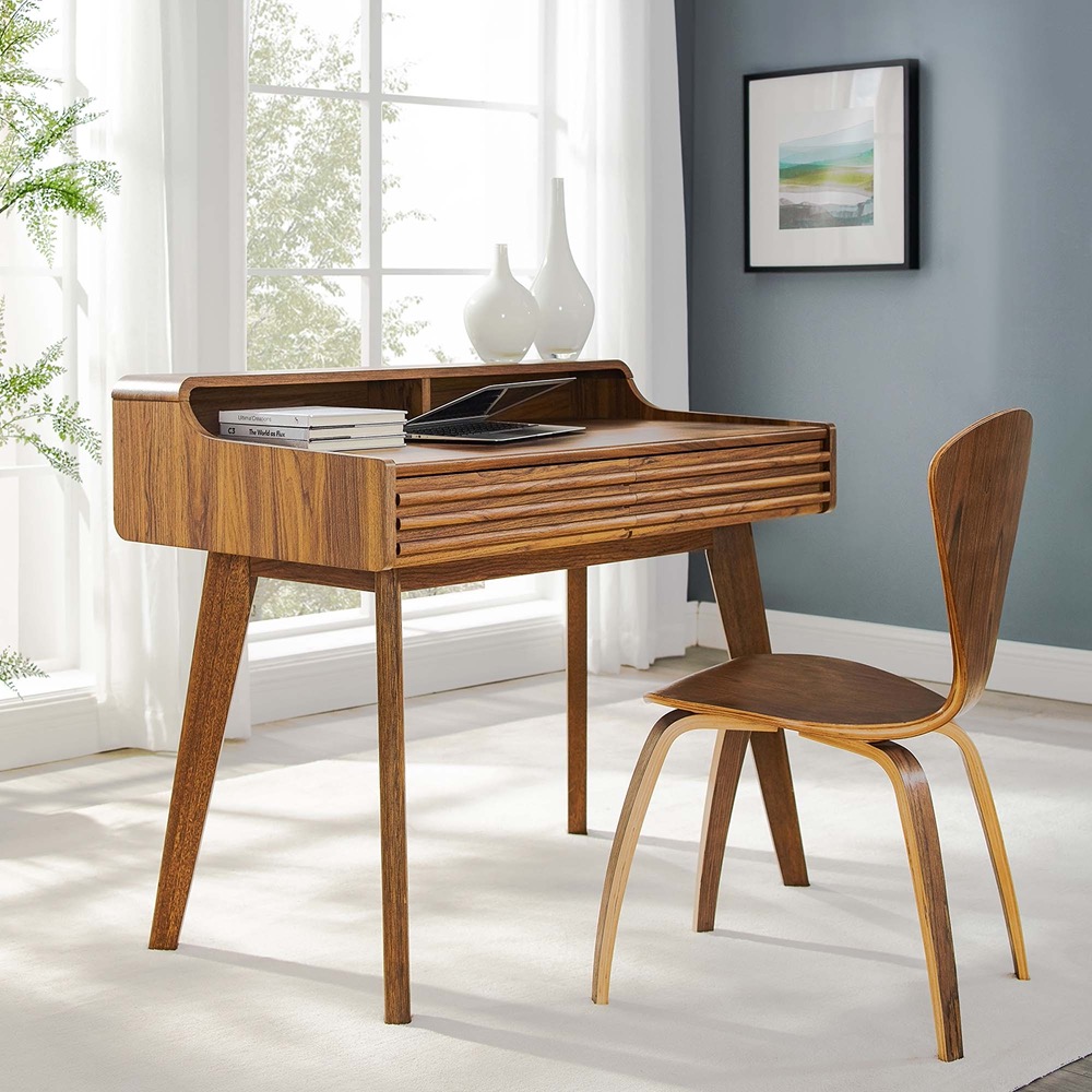 Render Writing Desk in Walnut by Modway - Image 7