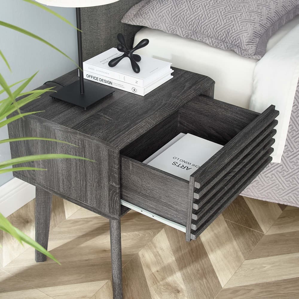 Render End Table / Nightstand in Charcoal by Modway - Image 7