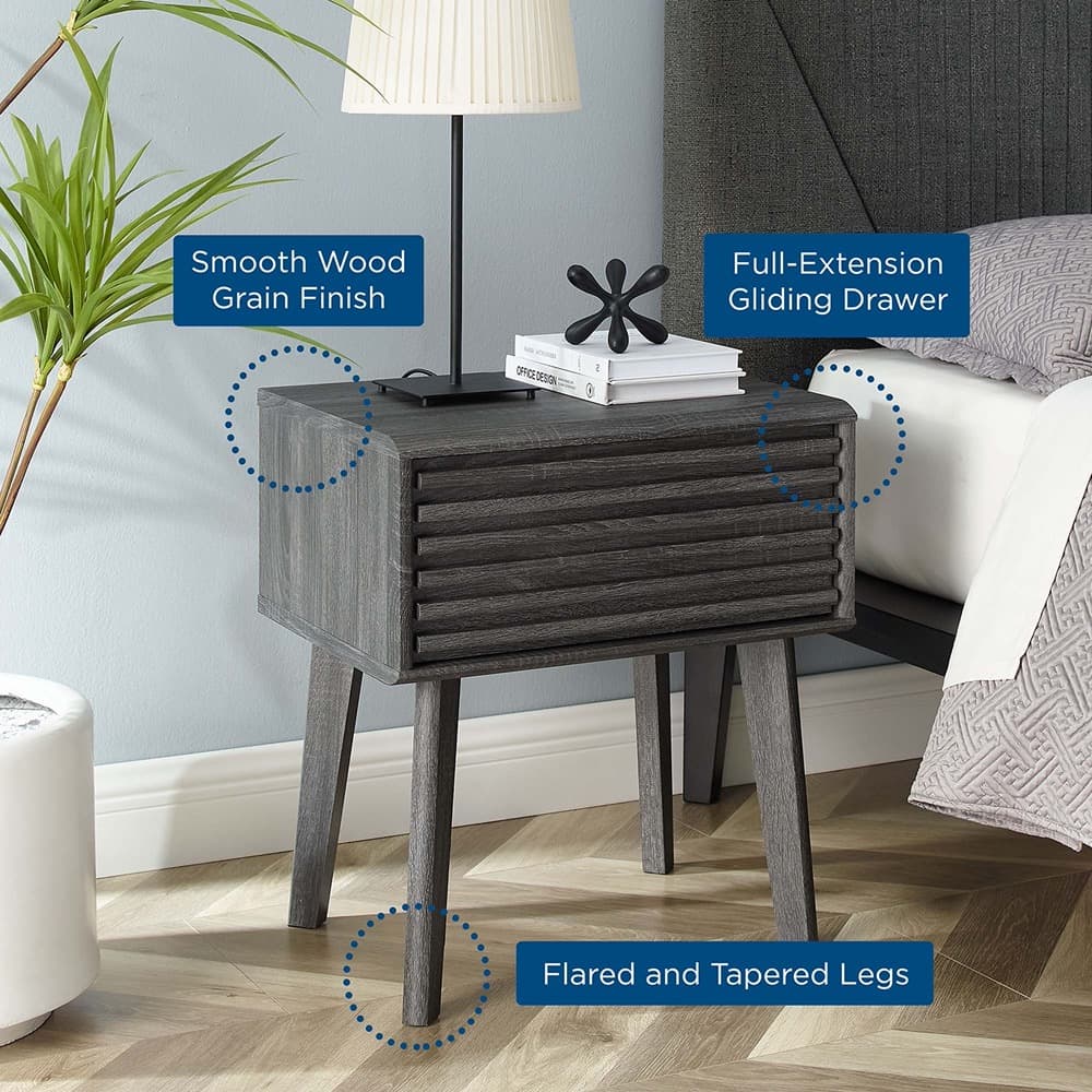 Render End Table / Nightstand in Charcoal by Modway - Image 6