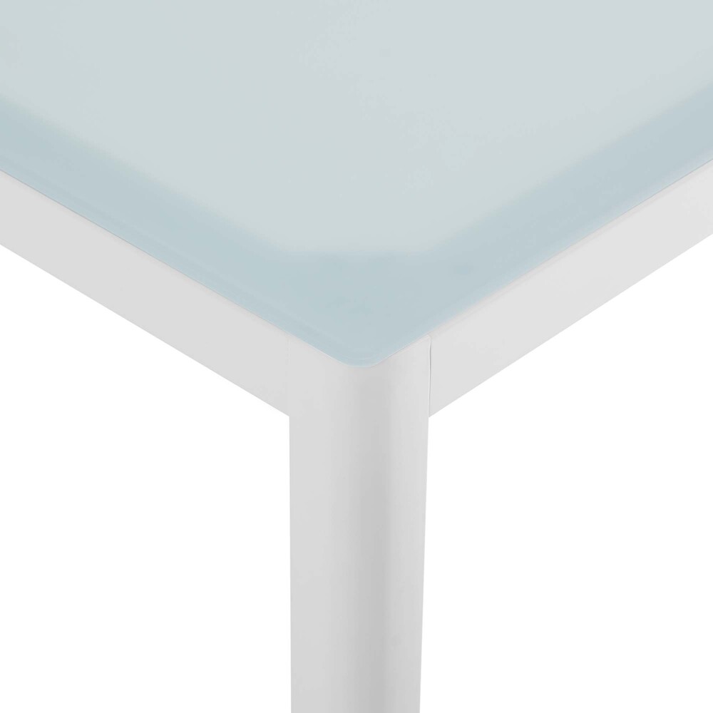 Raleigh 59" Outdoor Patio Aluminum Dining Table by Modway in White by Modway - Image 4