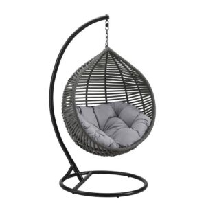 Garner Teardrop Outdoor Patio Swing Chair in Gray Gray by Modway