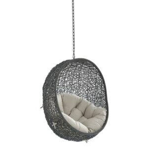 Hide Sunbrella® Fabric Swing Outdoor Patio Lounge Chair Without Stand in Gray Beige by Modway