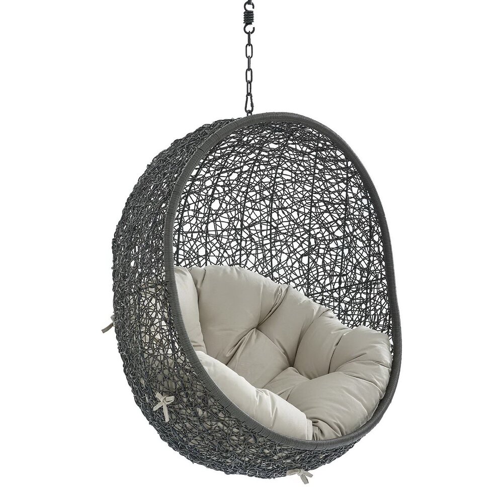 Hide Sunbrella® Fabric Swing Outdoor Patio Lounge Chair Without Stand in Gray Beige by Modway - Image 2
