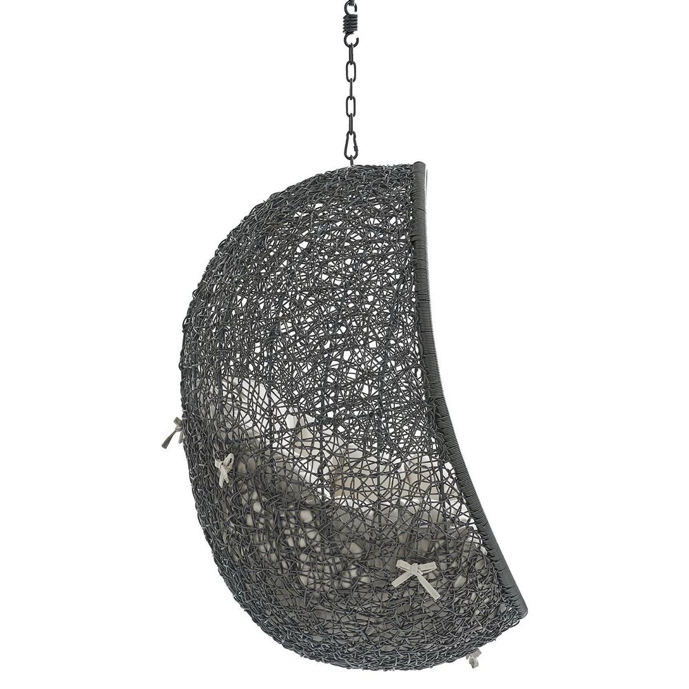 Hide Sunbrella® Fabric Swing Outdoor Patio Lounge Chair Without Stand in Gray Beige by Modway - Image 3