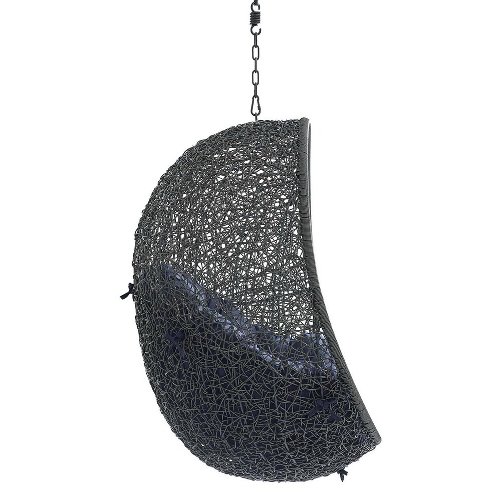 Hide Sunbrella® Fabric Swing Outdoor Patio Lounge Chair Without Stand in Gray Navy by Modway - Image 3