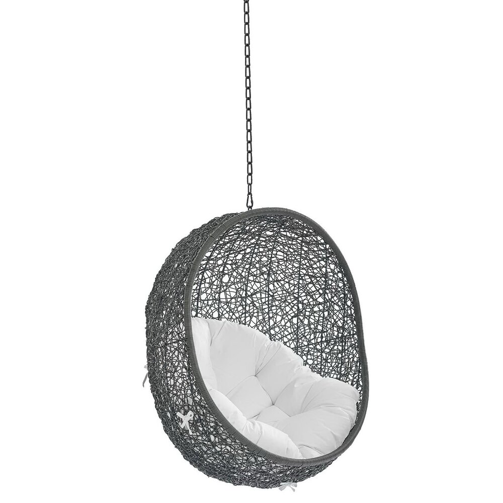 Hide Sunbrella® Fabric Swing Outdoor Patio Lounge Chair Without Stand in Gray White by Modway