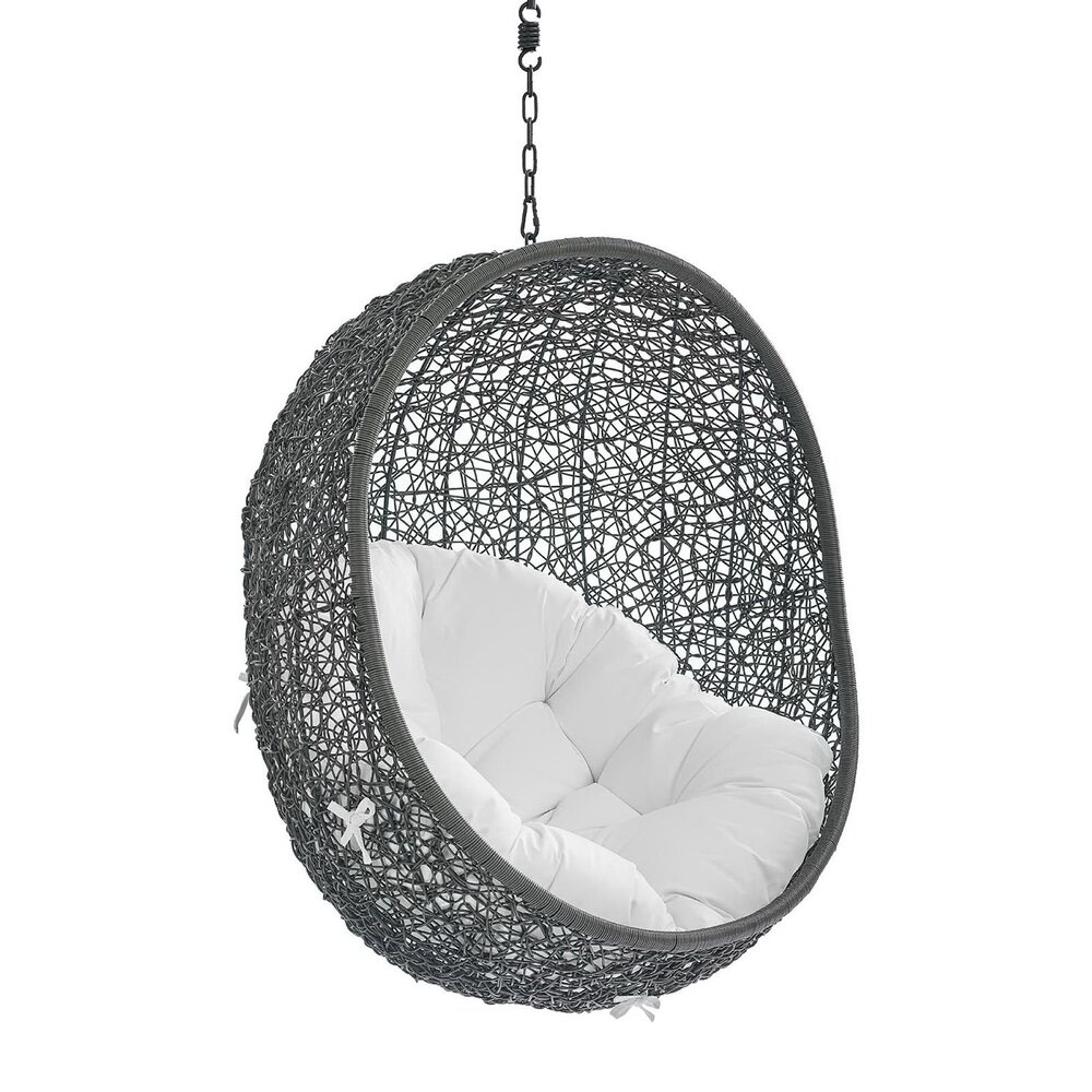 Hide Sunbrella® Fabric Swing Outdoor Patio Lounge Chair Without Stand in Gray White by Modway - Image 2