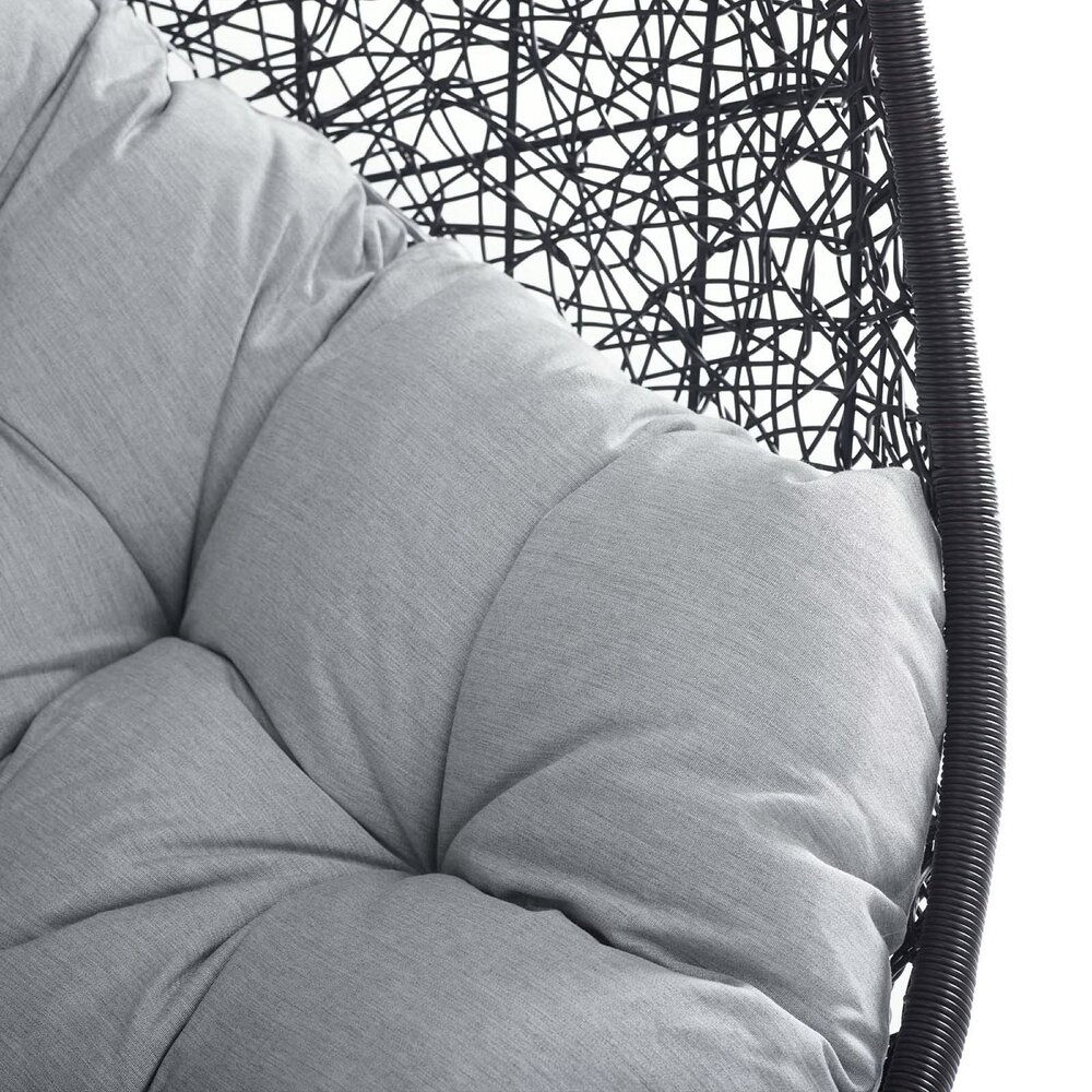 Encase Sunbrella® Fabric Swing Outdoor Patio Lounge Chair Without Stand in Black Gray by Modway - Image 6