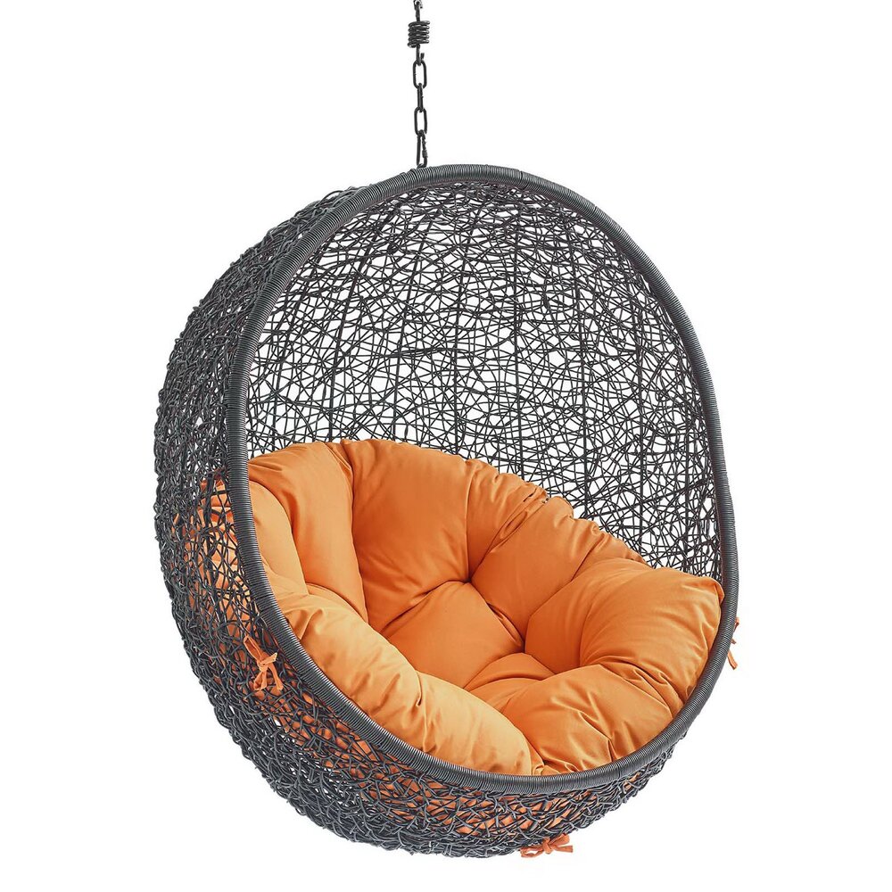 Encase Swing Outdoor Patio Lounge Chair Without Stand in Black Orange by Modway - Image 2