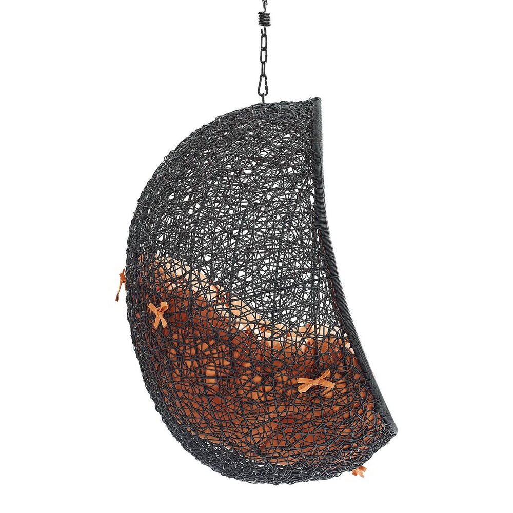 Encase Swing Outdoor Patio Lounge Chair Without Stand in Black Orange by Modway - Image 3