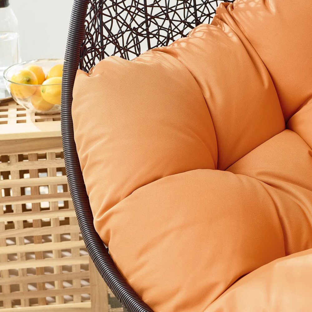 Encase Swing Outdoor Patio Lounge Chair Without Stand in Black Orange by Modway - Image 7