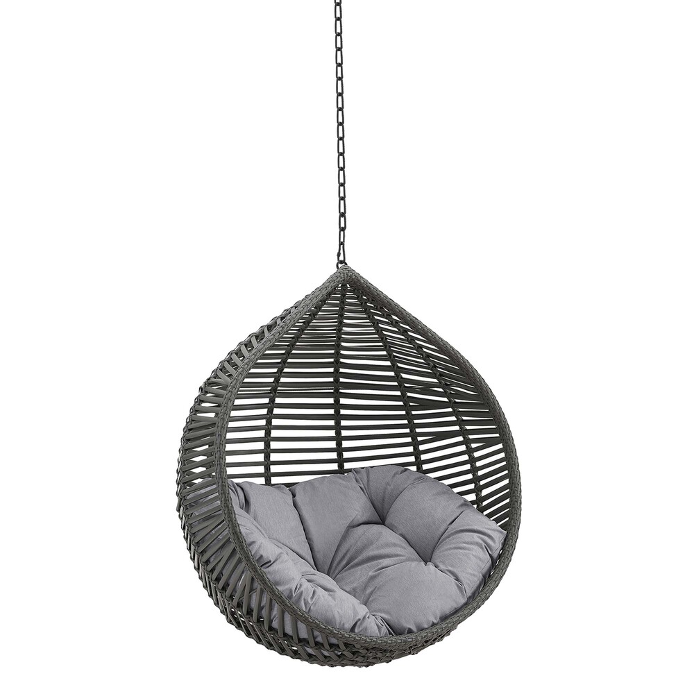 Garner Teardrop Outdoor Patio Swing Chair Without Stand in Gray Gray by Modway