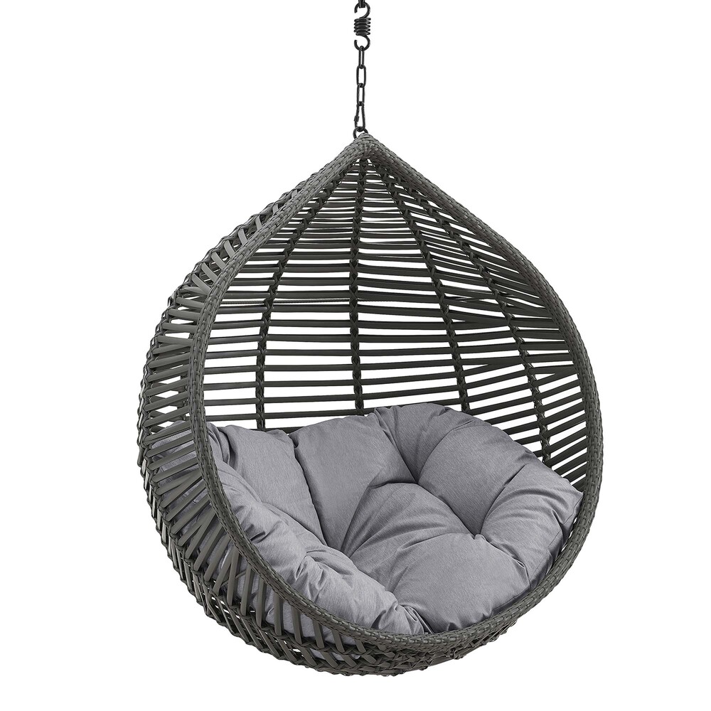 Garner Teardrop Outdoor Patio Swing Chair Without Stand in Gray Gray by Modway - Image 2