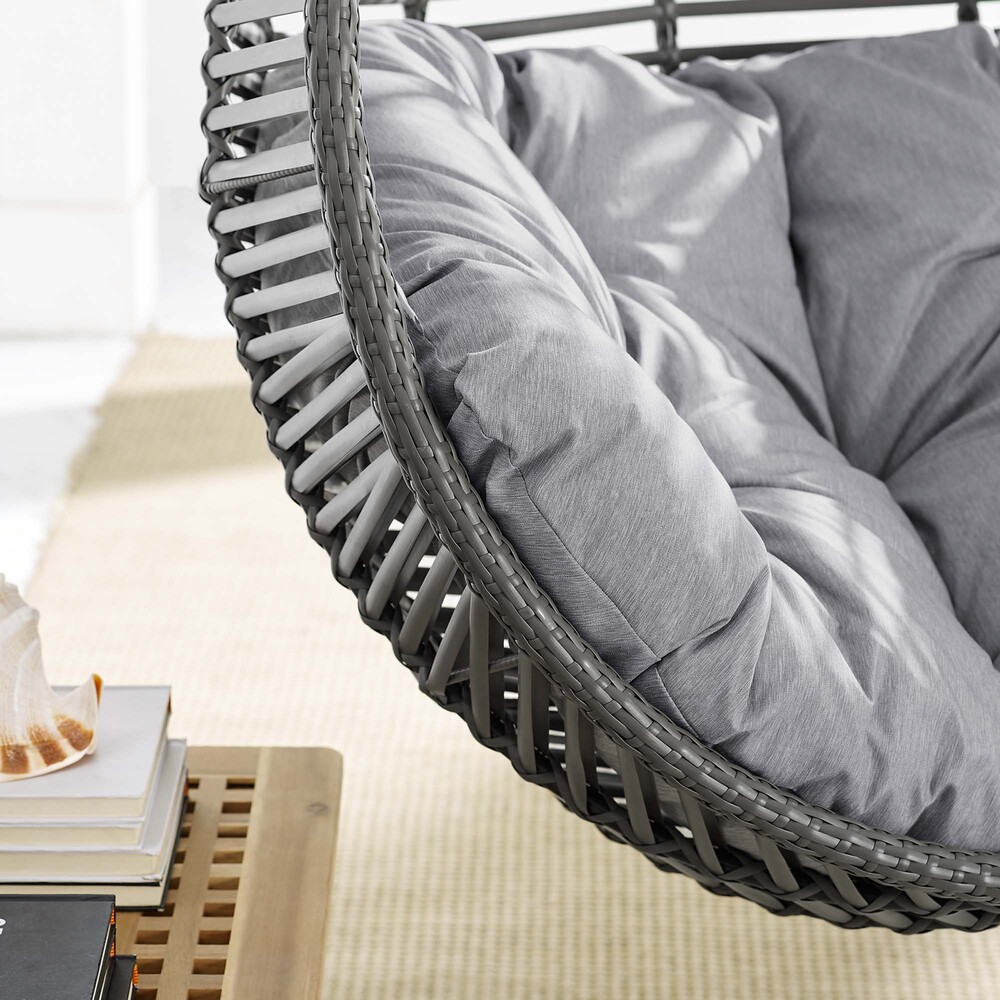 Garner Teardrop Outdoor Patio Swing Chair Without Stand in Gray Gray by Modway - Image 5
