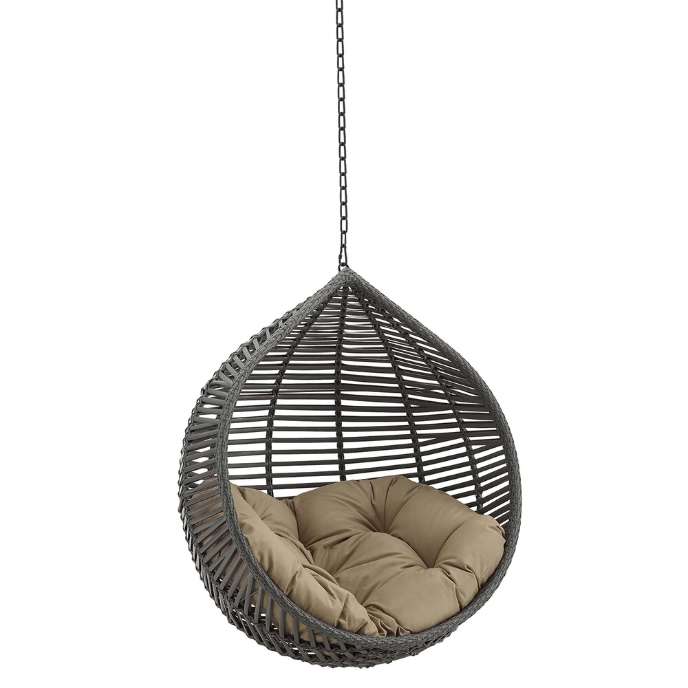 Garner Teardrop Outdoor Patio Swing Chair Without Stand in Gray Mocha by Modway