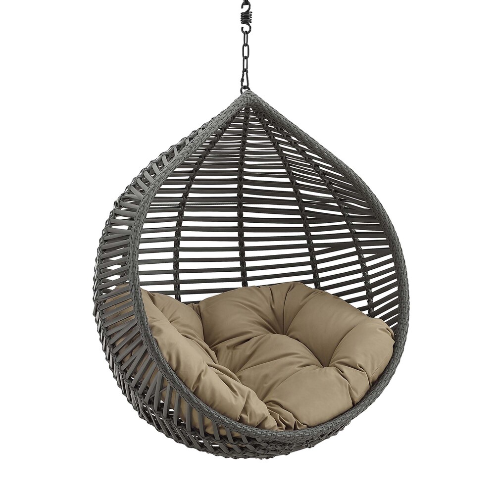 Garner Teardrop Outdoor Patio Swing Chair Without Stand in Gray Mocha by Modway - Image 2