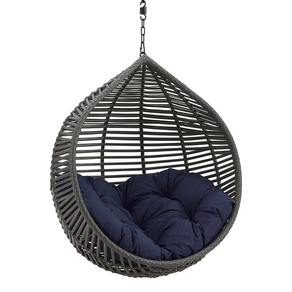 Garner Teardrop Outdoor Patio Swing Chair Without Stand in Gray Navy by Modway - Image 2