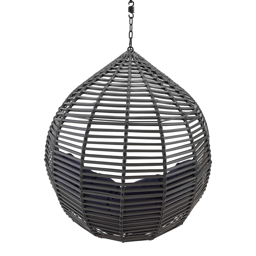 Garner Teardrop Outdoor Patio Swing Chair Without Stand in Gray Navy by Modway - Image 3