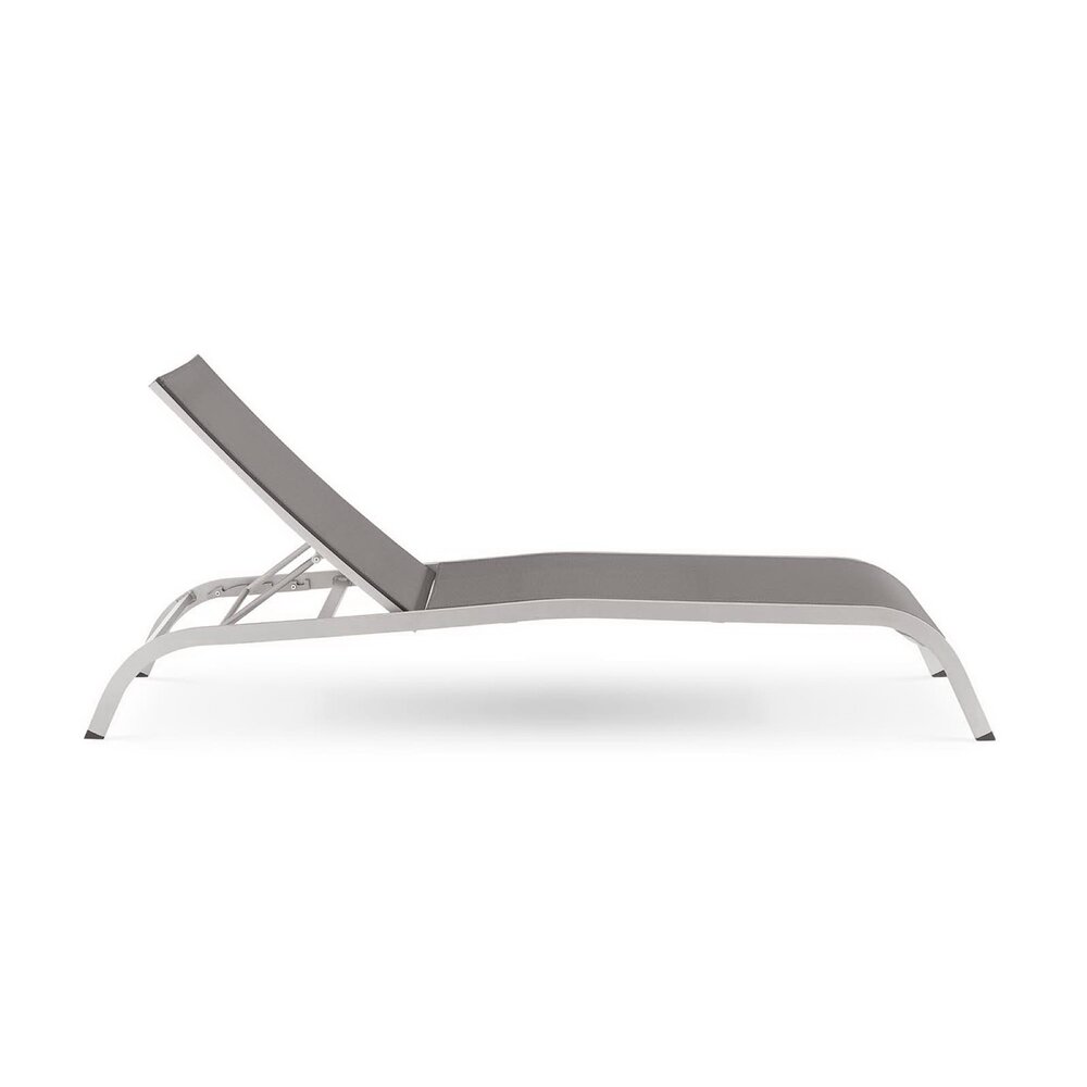 Savannah Mesh Chaise Outdoor Patio Aluminum Lounge Chair in Gray by Modway - Image 2
