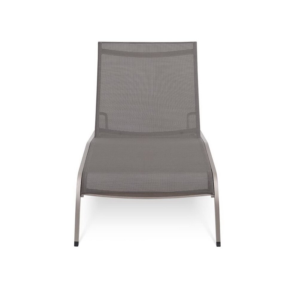 Savannah Mesh Chaise Outdoor Patio Aluminum Lounge Chair in Gray by Modway - Image 4