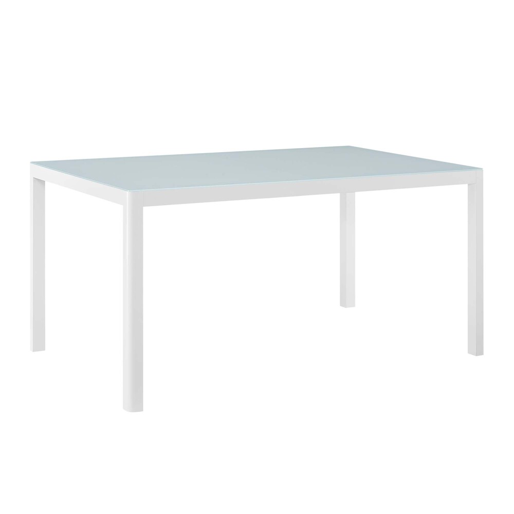 Raleigh 5 Piece Outdoor Patio Aluminum Dining Set in White Navy by Modway - Image 7
