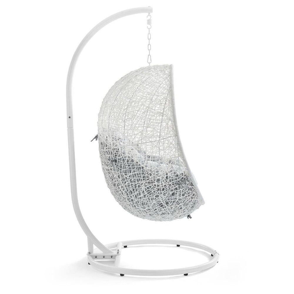 Hide Outdoor Patio Sunbrella® Swing Chair With Stand in White Gray by Modway - Image 2