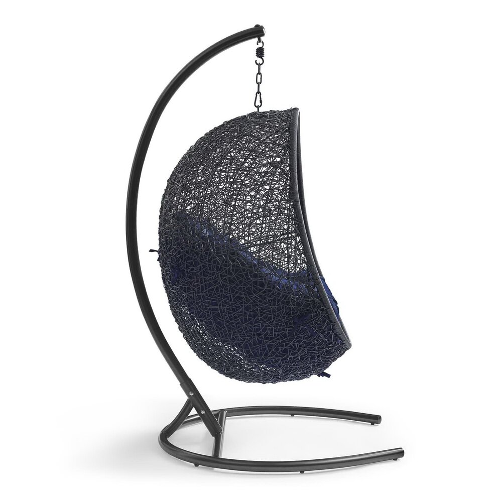 Encase Sunbrella® Swing Outdoor Patio Lounge Chair in Black Navy by Modway - Image 2