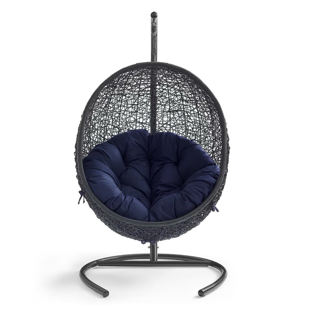 Encase Sunbrella® Swing Outdoor Patio Lounge Chair in Black Navy by Modway - Image 4