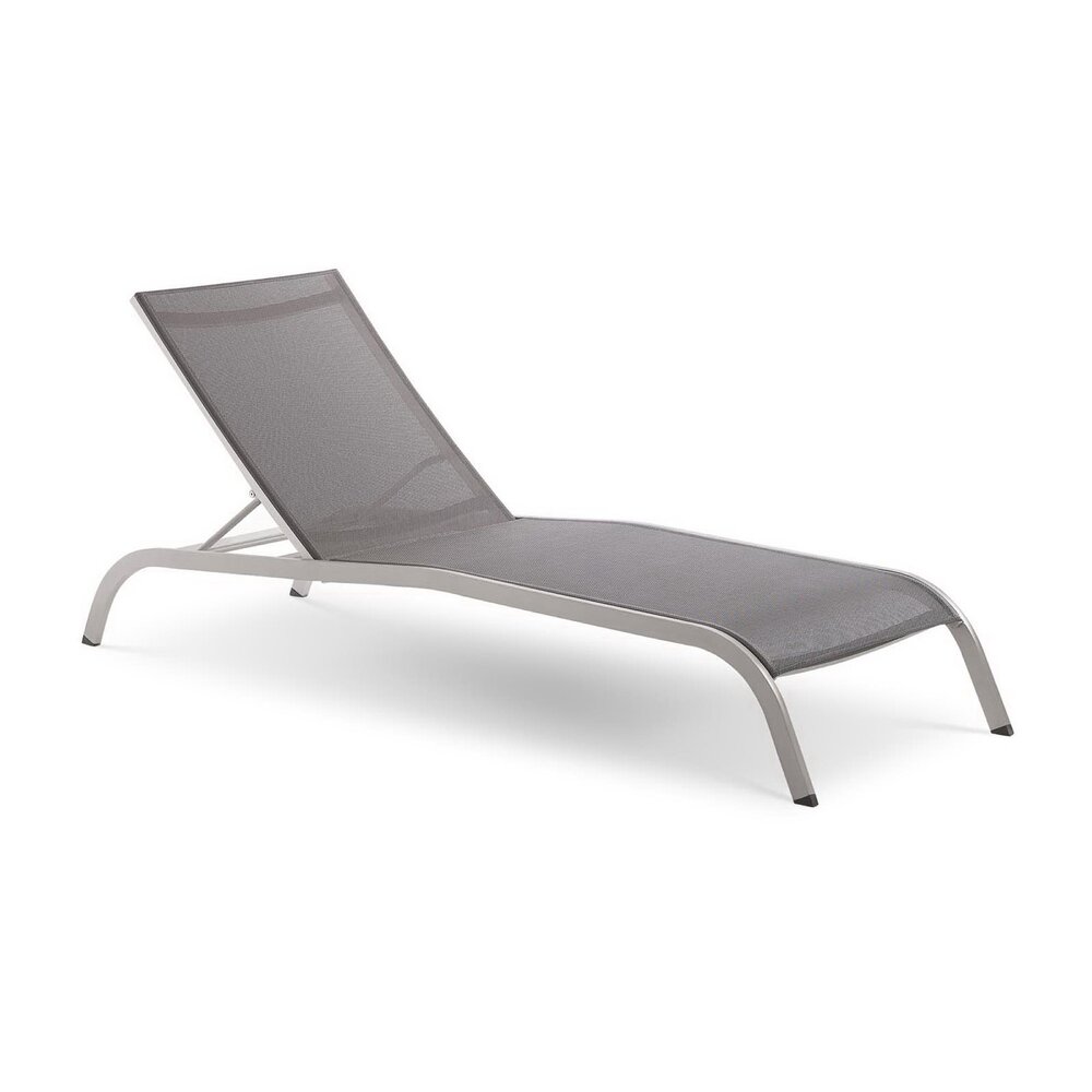 Savannah Outdoor Patio Mesh Chaise Lounge Set of 2 in Gray by Modway - Image 2