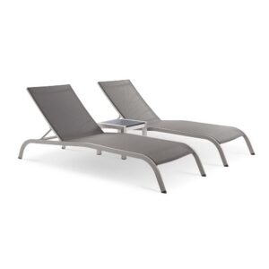 Savannah 3 Piece Outdoor Patio Mesh Set in Gray by Modway