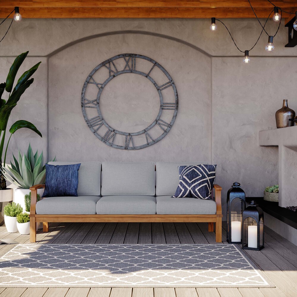 Marina Outdoor Patio Teak Sofa in Natural Gray by Modway - Image 7