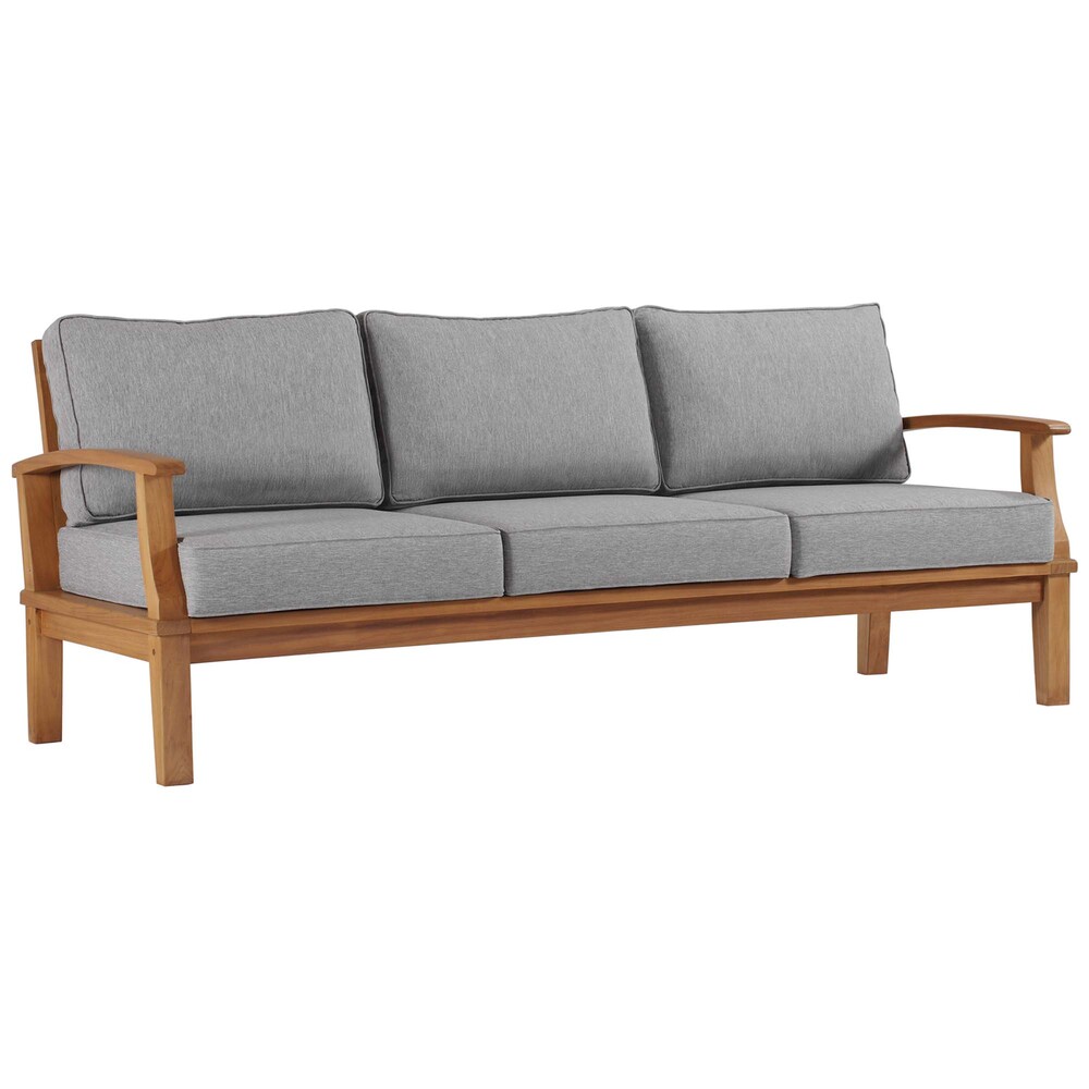 Marina Outdoor Patio Teak Sofa in Natural Gray by Modway