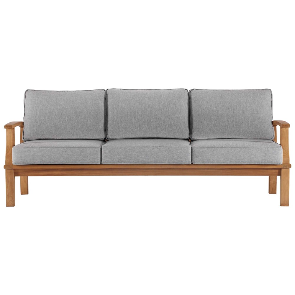 Marina Outdoor Patio Teak Sofa in Natural Gray by Modway - Image 4
