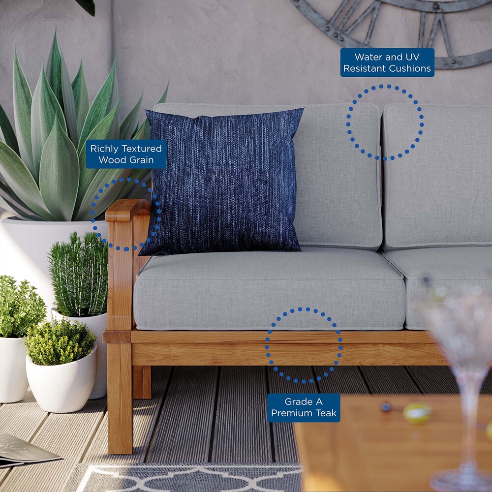 Marina Outdoor Patio Teak Sofa in Natural Gray by Modway - Image 9