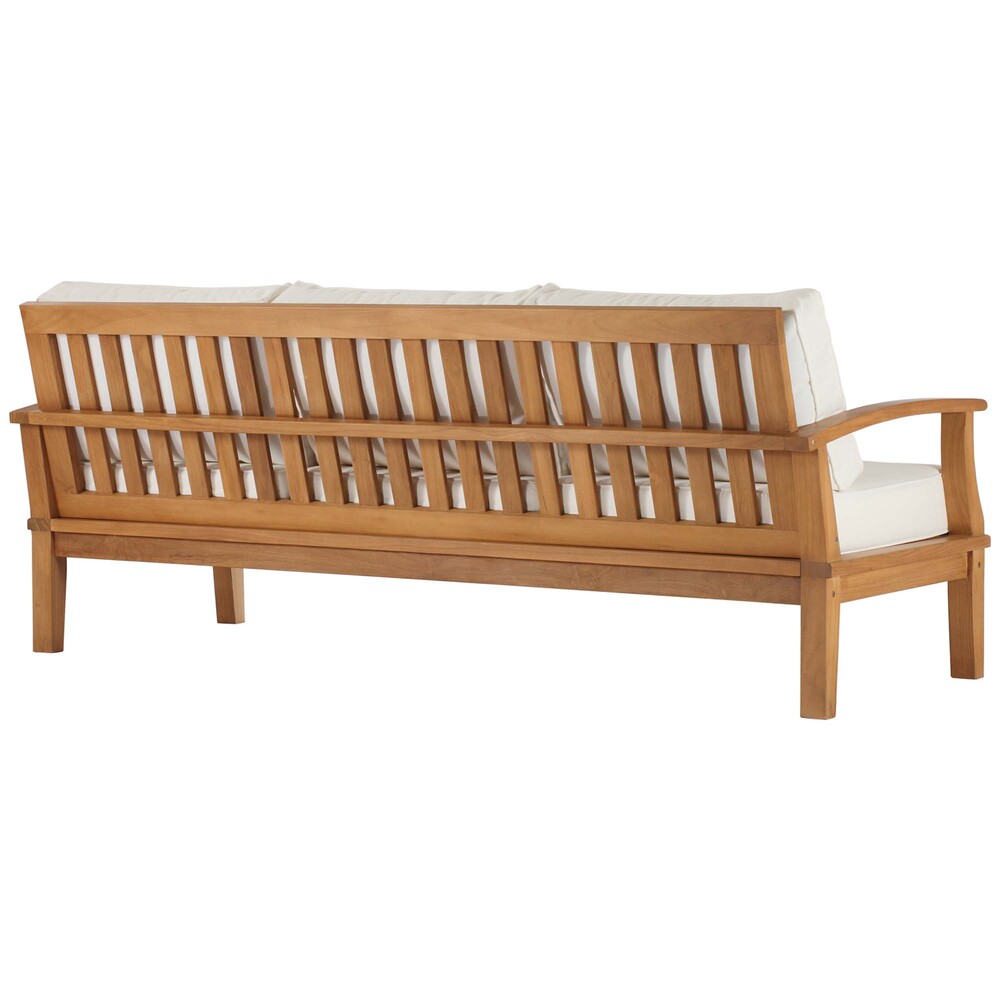 Marina Outdoor Patio Teak Sofa in Natural White by Modway - Image 4