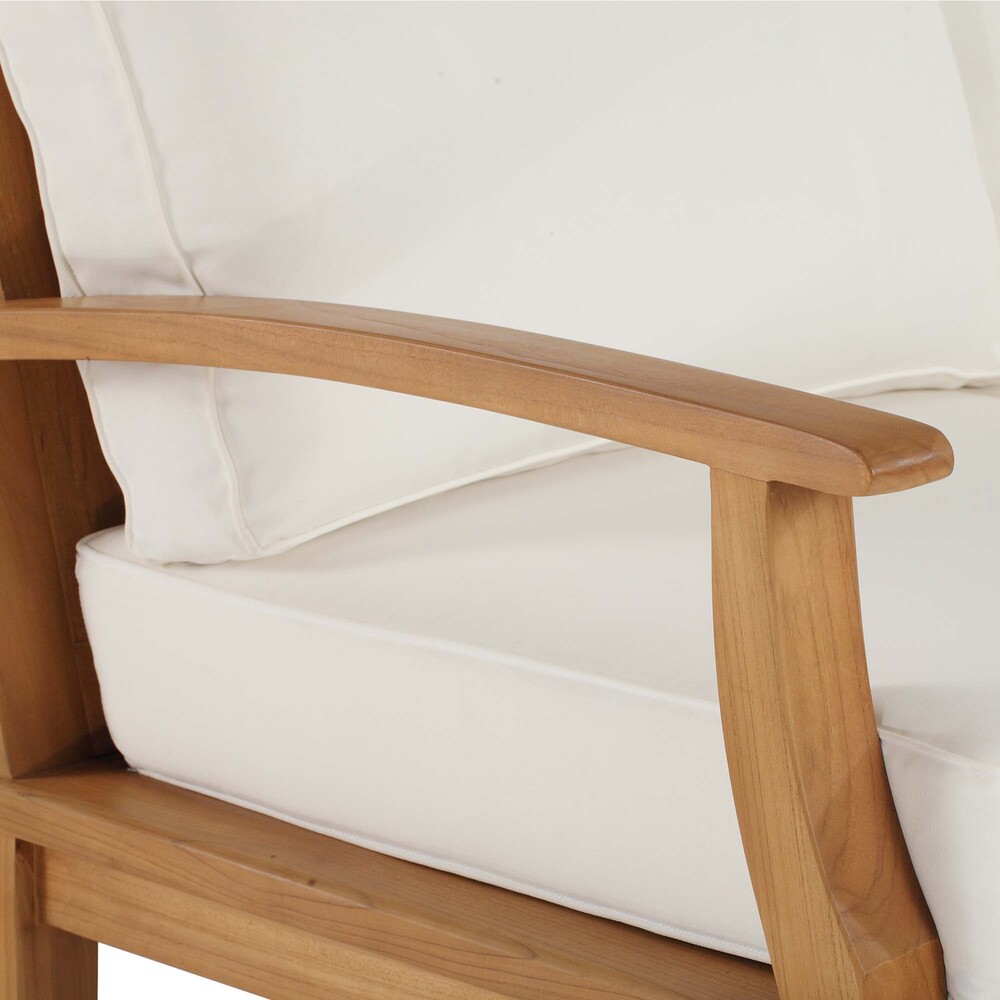 Marina Outdoor Patio Teak Sofa in Natural White by Modway - Image 5