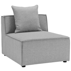 Saybrook Outdoor Patio Upholstered Sectional Sofa Armless Chair in Gray by Modway