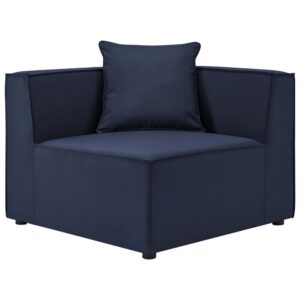 Saybrook Outdoor Patio Upholstered Sectional Sofa Corner Chair in Navy by Modway