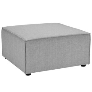 Saybrook Outdoor Patio Upholstered Sectional Sofa Ottoman in Gray by Modway