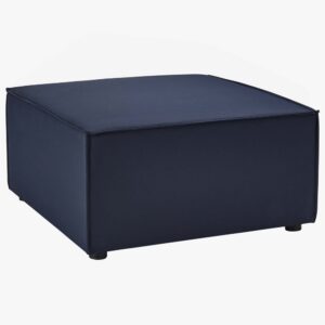 Saybrook Outdoor Patio Upholstered Sectional Sofa Ottoman in Navy by Modway