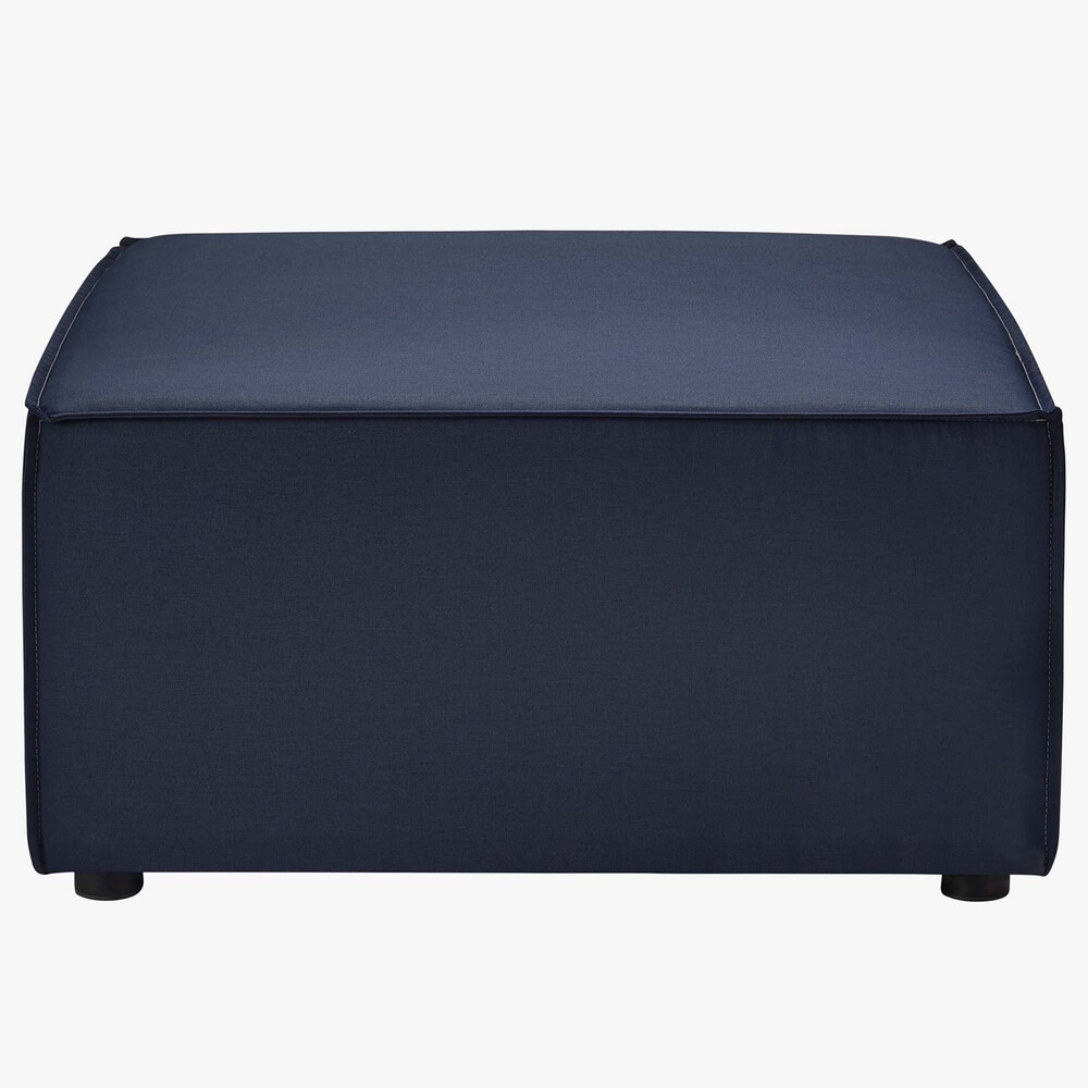 Saybrook Outdoor Patio Upholstered Sectional Sofa Ottoman in Navy by Modway - Image 4