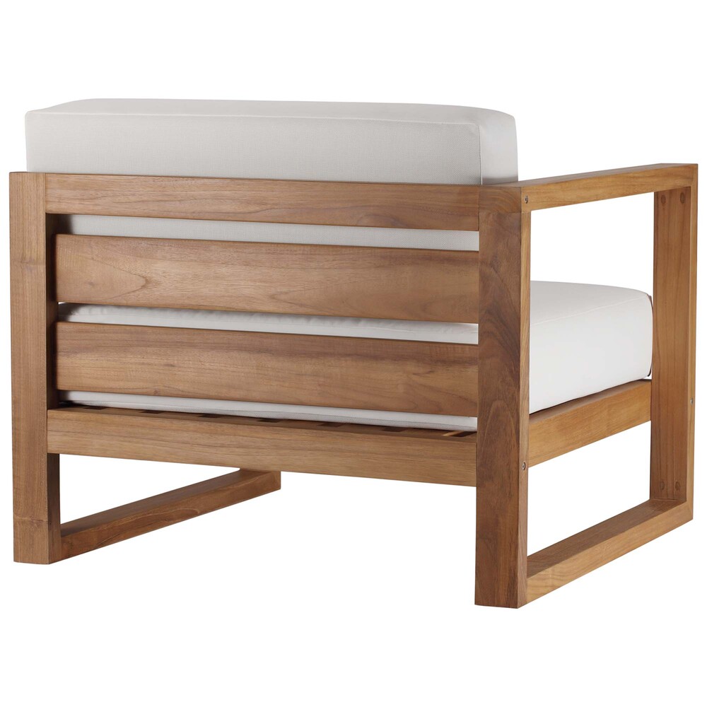 Upland 2-Piece Outdoor Patio Teak Wood Sectional Sofa Loveseat in Natural White by Modway - Image 7