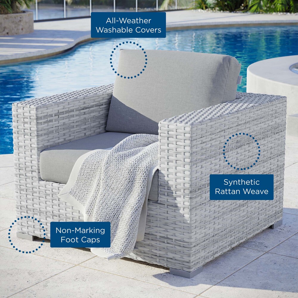 Convene Outdoor Patio Armchair in Light Gray Gray by Modway - Image 8