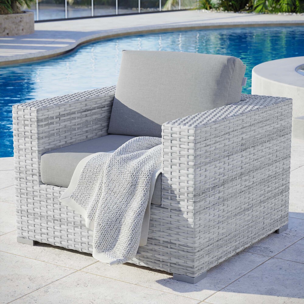 Convene Outdoor Patio Armchair in Light Gray Gray by Modway - Image 6
