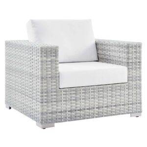 Convene Outdoor Patio Armchair in Light Gray White by Modway
