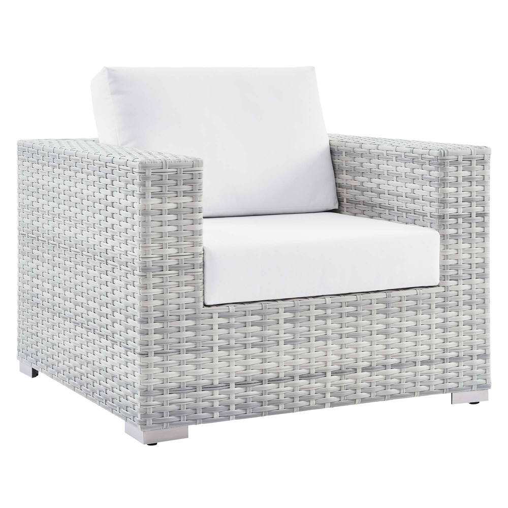 Convene Outdoor Patio Armchair in Light Gray White by Modway