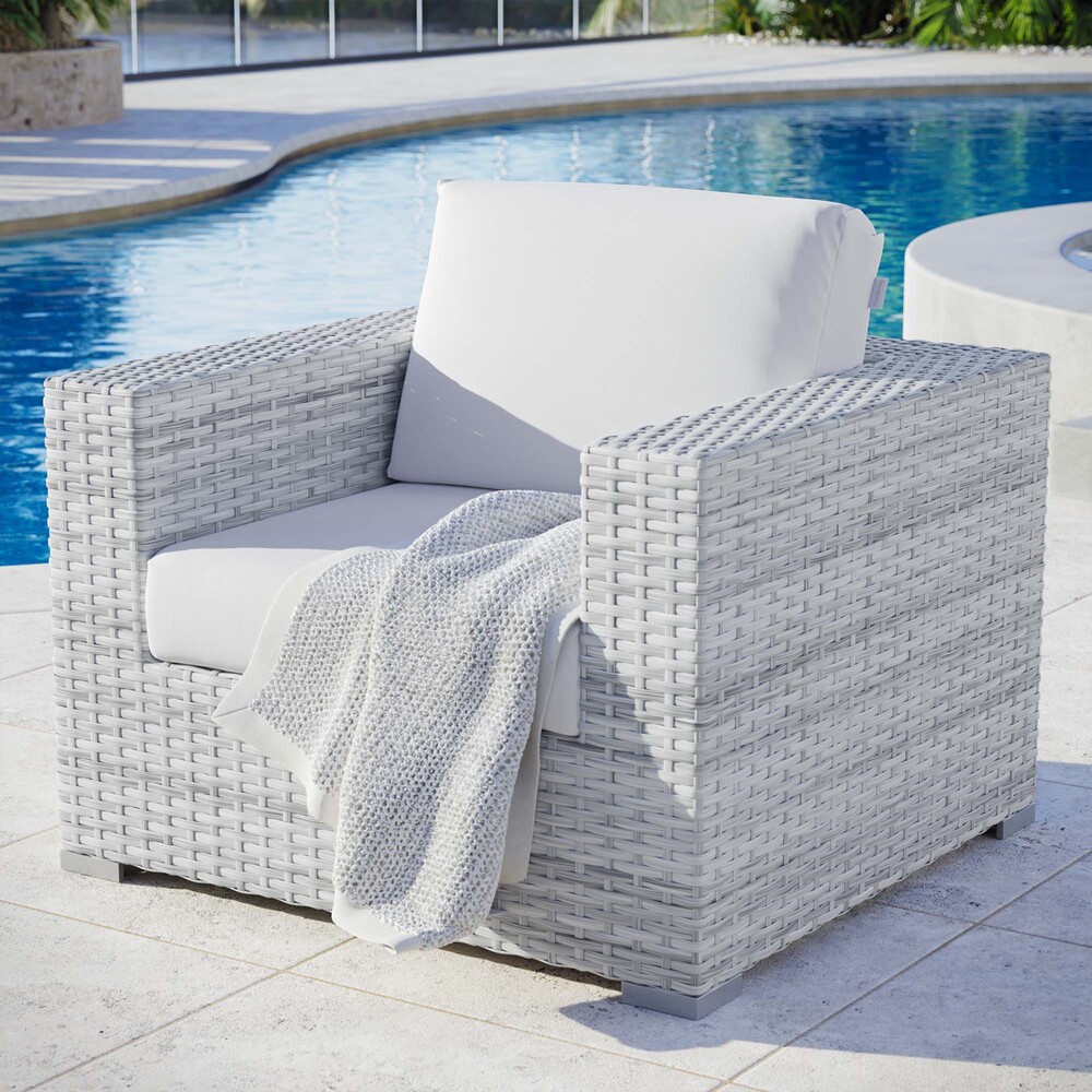Convene Outdoor Patio Armchair in Light Gray White by Modway - Image 6