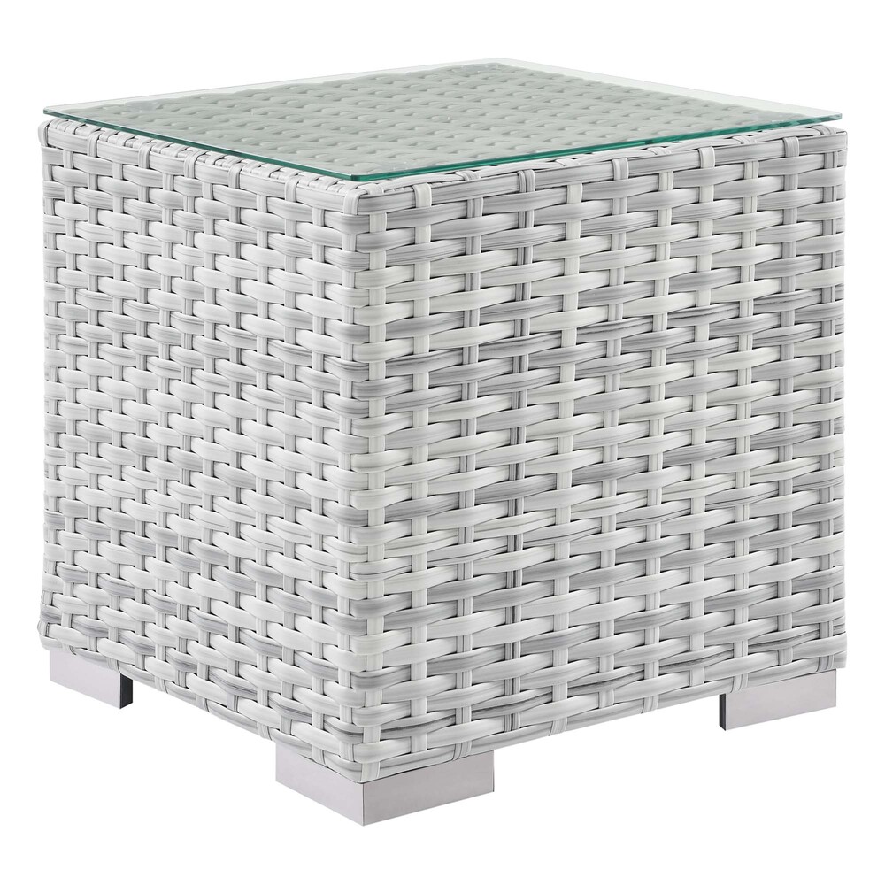 Convene Outdoor Patio Side Table in Light Gray by Modway