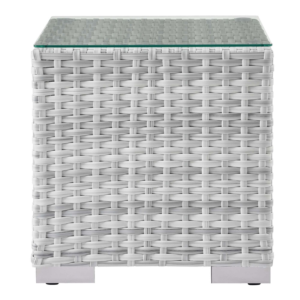 Convene Outdoor Patio Side Table in Light Gray by Modway - Image 2