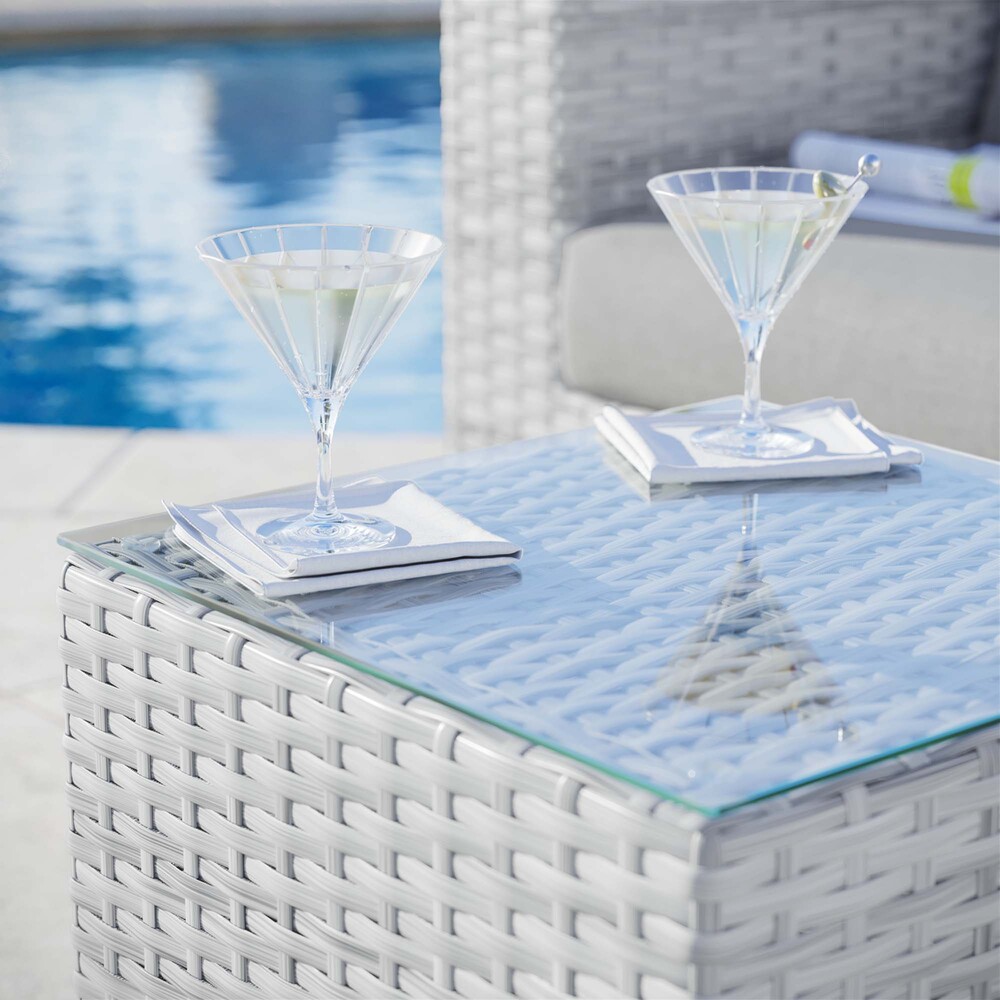 Convene Outdoor Patio Side Table in Light Gray by Modway - Image 6
